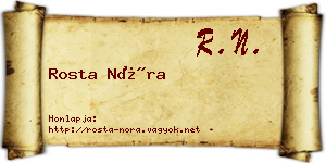 Rosta Nóra névjegykártya