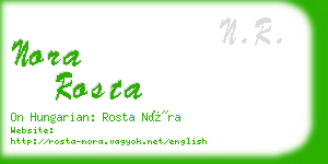 nora rosta business card